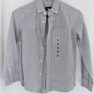 J. Crew Navy and White Striped Shirt